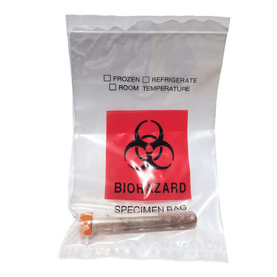 Sac de déchets zip-lock de Biohazard de spécimen de polypropylène avec la poche de document