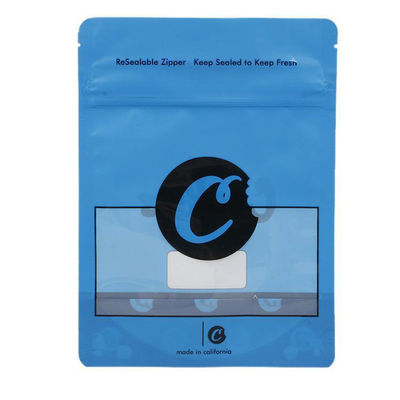 sacs à obturation automatique de 3.5g Mylar pour le logo fait sur commande rescellable de biscuits
