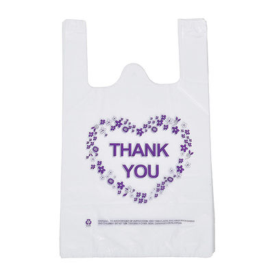 1.2mils vous remercient T-shirt Carry Out Bags, sacs d'épicerie en plastique biodégradables de 100%