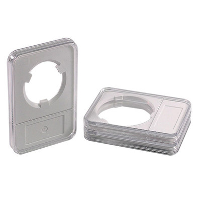 Caisse acrylique claire de support de pièce de monnaie de PMMA, présentoir de pièce de monnaie de défi de 20mm 25mm