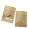 Brown/sac zip-lock blanc de papier d'emballage avec l'emballage de bijoux de boucle d'oreille de nourriture de fenêtre