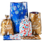 Noël Xmas Presents Party Favor Foil Drawstring Gift Bags For Goodies